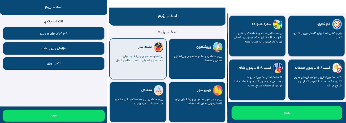 انواع رژیم ها